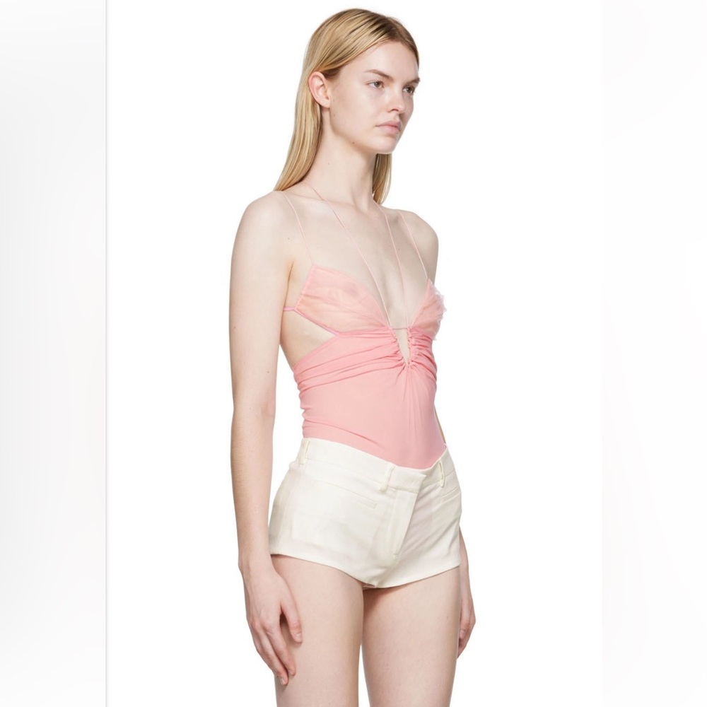 Nensi Dojaka Silk Georgette Keyhole Bodysuit in Blossom XS - Picture 9 of 14
